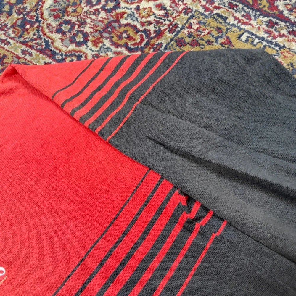 VTG 90s Guinness Durene Cotton Rugby Shirt Striped Red Black LS Embroidered‎ XL